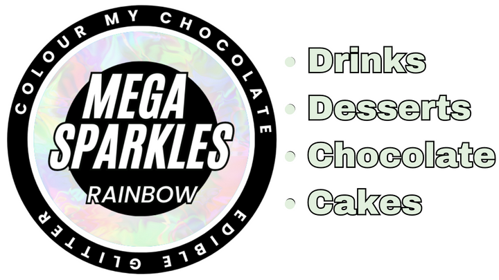 RAINBOW Mega Sparkles 50ml - Edible & Drinkable Glitter