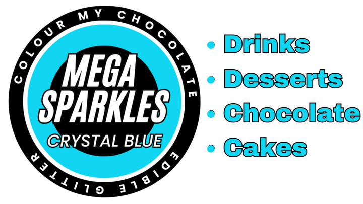 CRYSTAL BLUE Mega Sparkles 50ml - Edible & Drinkable Glitter