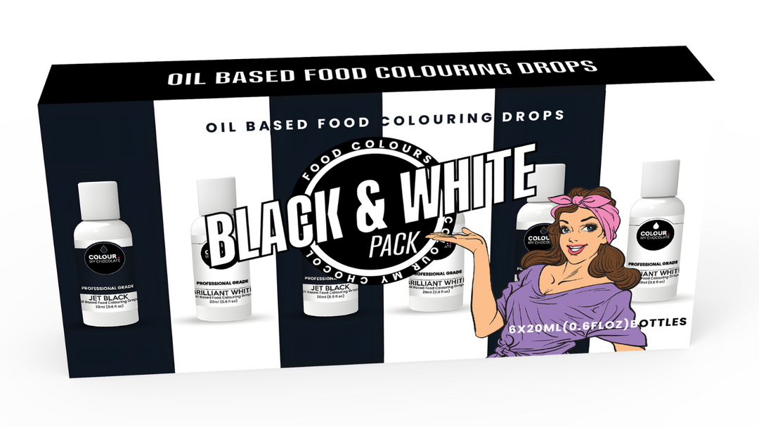 BLACK & WHITE Oil Based Food Colouring Drops