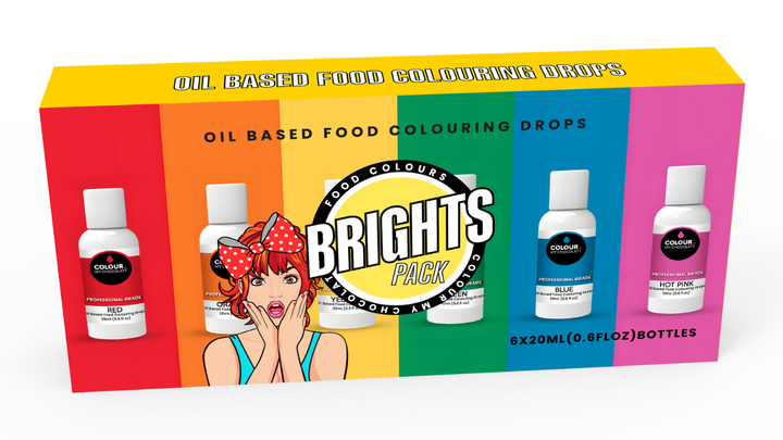 BRIGHTS PACK Oil Based Food Colouring Drops