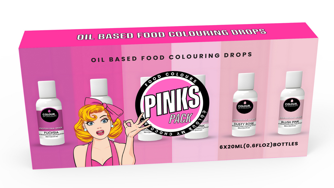 PINKS PACK Oil Based Food Colouring Drops