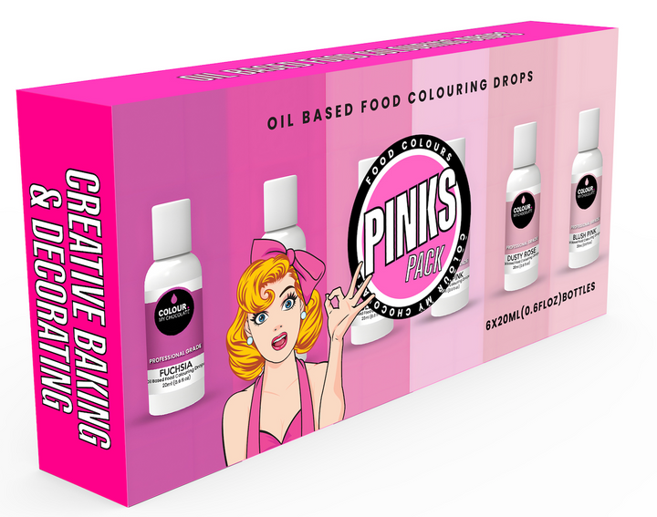 PINKS PACK Oil Based Food Colouring Drops